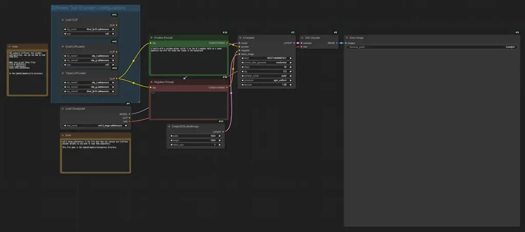 sd3.5 のcomfyui用ワークフローの画像